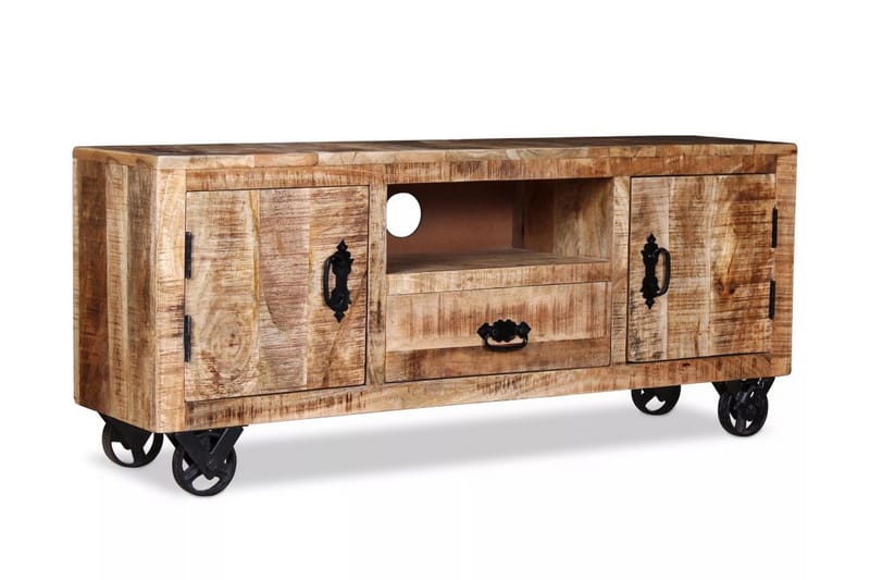 Tv-bänk grovt mangoträ 110x30x50 cm - Brun - Möbler - Vardagsrum - Tv-möbler & mediamöbler - Tv-bänkar