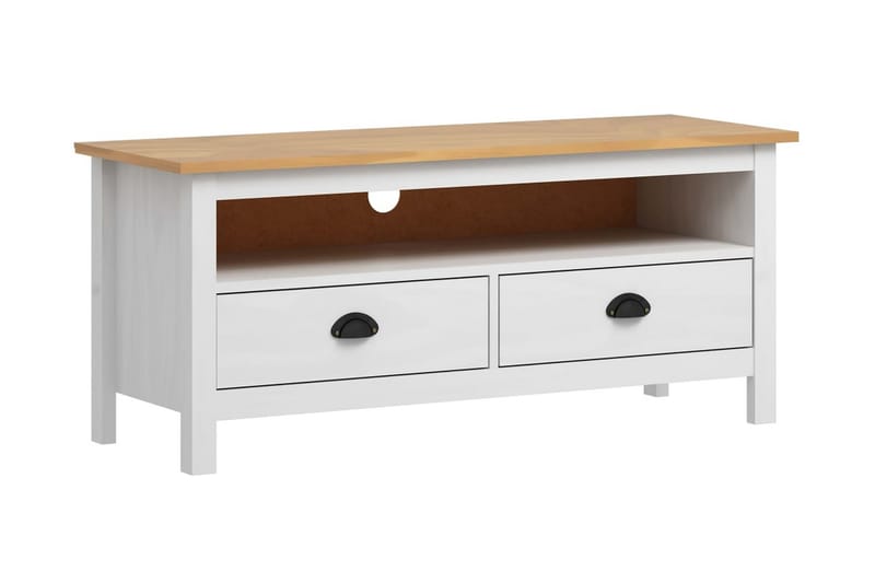 TV-bänk Hill Range vit 110x40x47 cm massiv furu - Vit - Möbler - Vardagsrum - Tv-möbler & mediamöbler - Tv-bänkar