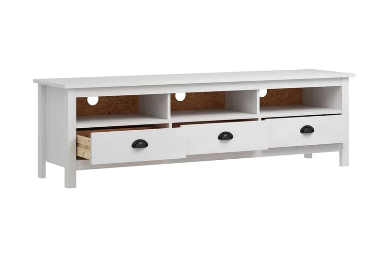 TV-bänk Hill Range vit 158x40x47 cm massiv furu - Vit - Möbler - Vardagsrum - Tv-möbler & mediamöbler - Tv-bänkar