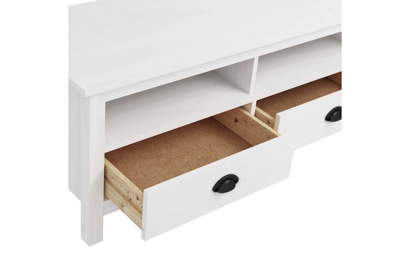 TV-bänk Hill Range vit 158x40x47 cm massiv furu - Vit - Möbler - Vardagsrum - Tv-möbler & mediamöbler - Tv-bänkar