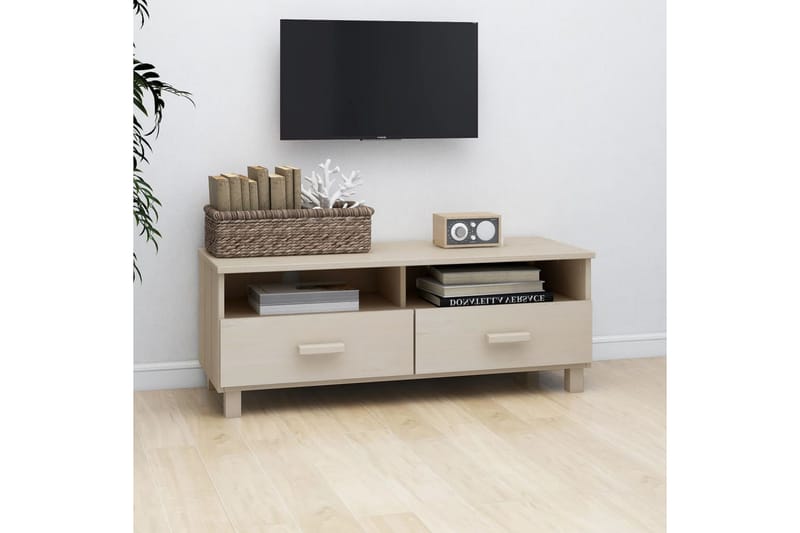 TV-bänk honungsbrun 106x40x40 cm massiv furu - Brun - Möbler - Vardagsrum - Tv-möbler & mediamöbler - Tv-bänkar