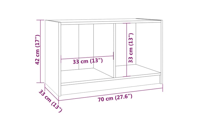 TV-bänk honungsbrun 70x33x42 cm massiv furu - Brun - Möbler - Vardagsrum - Tv-möbler & mediamöbler - Tv-bänkar