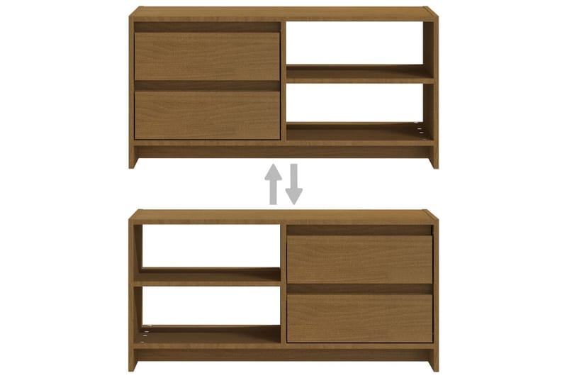 TV-bänk honungsbrun 80x31x39 cm massiv furu - Brun - Möbler - Vardagsrum - Tv-möbler & mediamöbler - Tv-bänkar