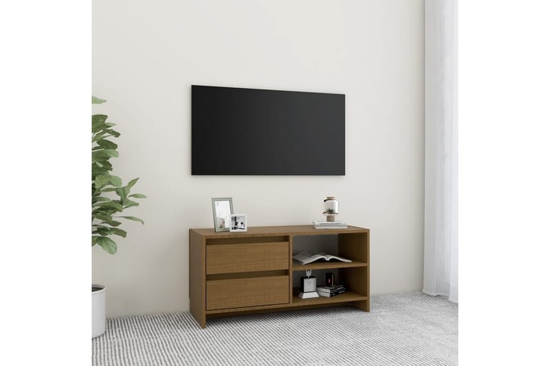 TV-bänk honungsbrun 80x31x39 cm massiv furu - Brun - Möbler - Vardagsrum - Tv-möbler & mediamöbler - Tv-bänkar