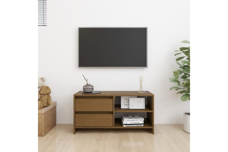 TV-bänk honungsbrun 80x31x39 cm massiv furu - Brun - Möbler - Vardagsrum - Tv-möbler & mediamöbler - Tv-bänkar