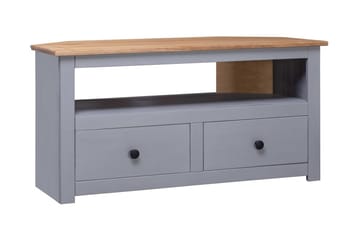 TV-bänk hörn grå 93x49x49 cm massiv furu panama