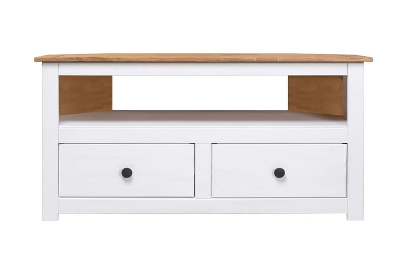 TV-bänk hörn vit 93x49x49 cm massiv furu panama - Vit - Möbler - Vardagsrum - Tv-möbler & mediamöbler - Tv-bänkar