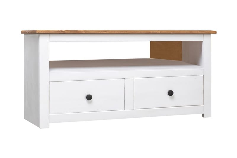 TV-bänk hörn vit 93x49x49 cm massiv furu panama - Vit - Möbler - Vardagsrum - Tv-möbler & mediamöbler - Tv-bänkar