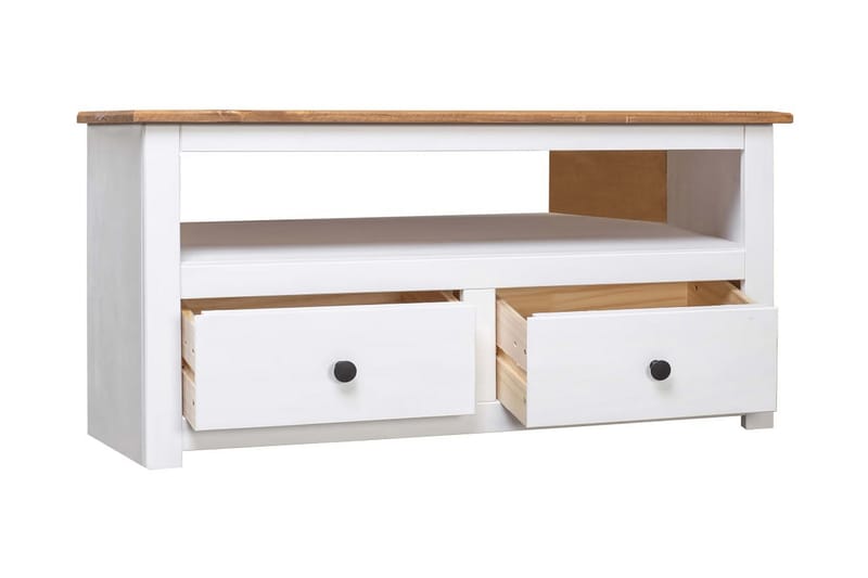 TV-bänk hörn vit 93x49x49 cm massiv furu panama - Vit - Möbler - Vardagsrum - Tv-möbler & mediamöbler - Tv-bänkar