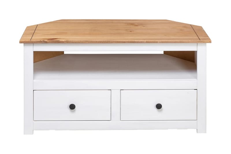 TV-bänk hörn vit 93x49x49 cm massiv furu panama - Vit - Möbler - Vardagsrum - Tv-möbler & mediamöbler - Tv-bänkar