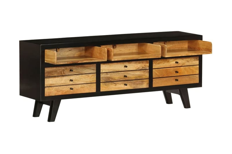 TV-bänk i massivt mangoträ 120x30x50 cm - Svart - Möbler - Vardagsrum - Tv-möbler & mediamöbler - Tv-bänkar