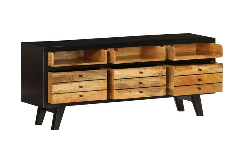 TV-bänk i massivt mangoträ 120x30x50 cm - Svart - Möbler - Vardagsrum - Tv-möbler & mediamöbler - Tv-bänkar