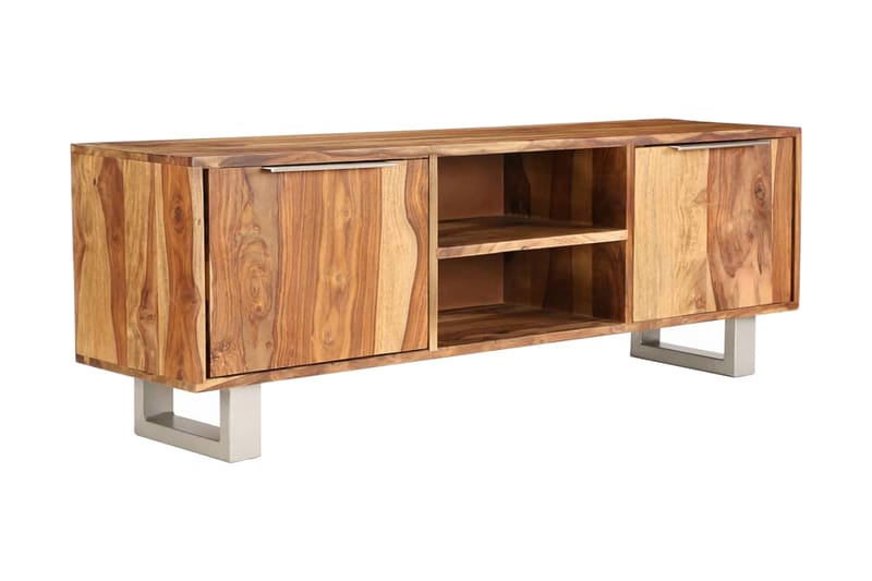 TV-bänk i massivt sheshamträ med honingsfinish 118x30x40 cm - Brun - Möbler - Vardagsrum - Tv-möbler & mediamöbler - Tv-bänkar