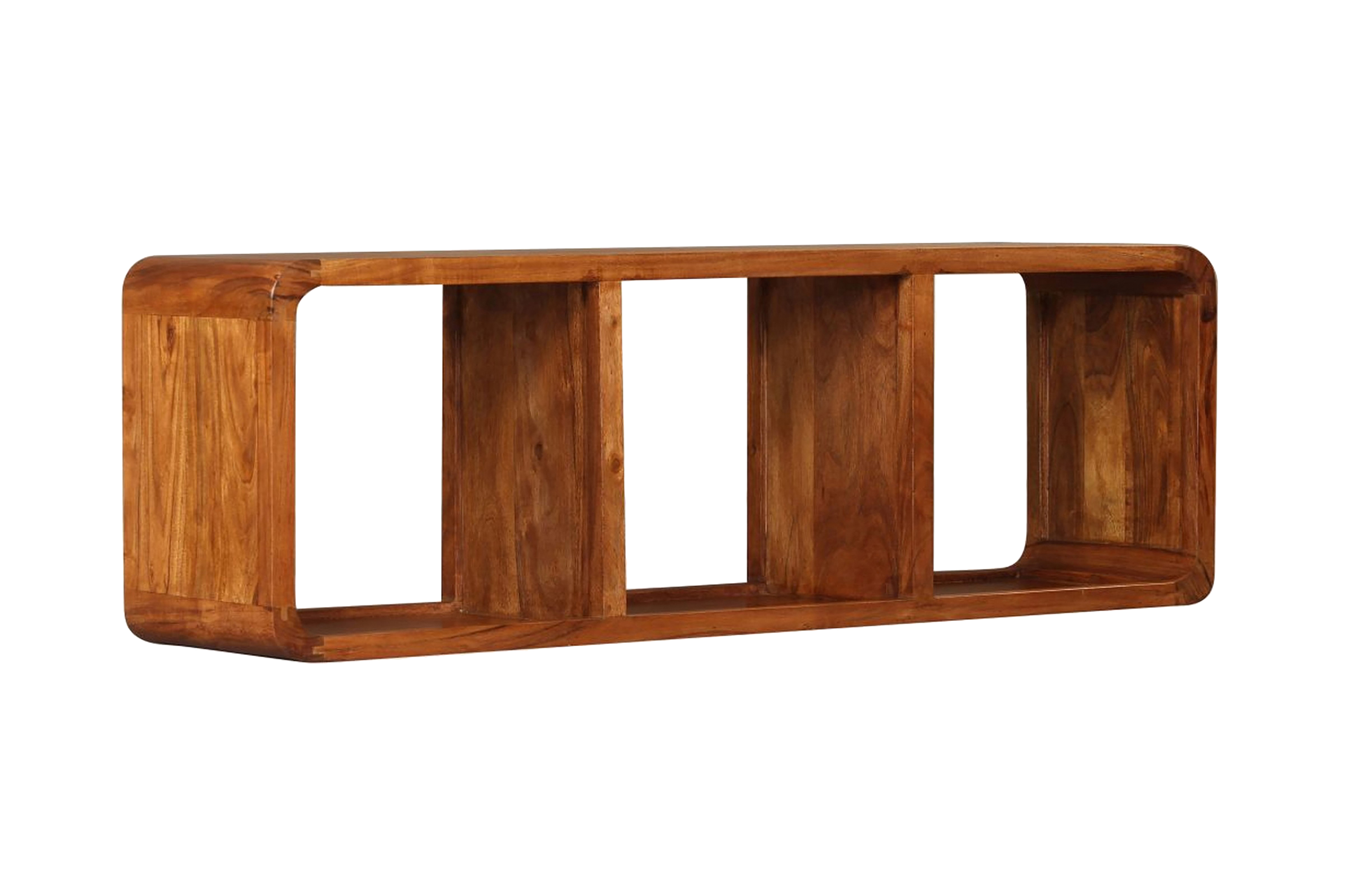 TV-bänk i massivt trä med sheesham-ytbehandling 120x30x40 cm – Brun