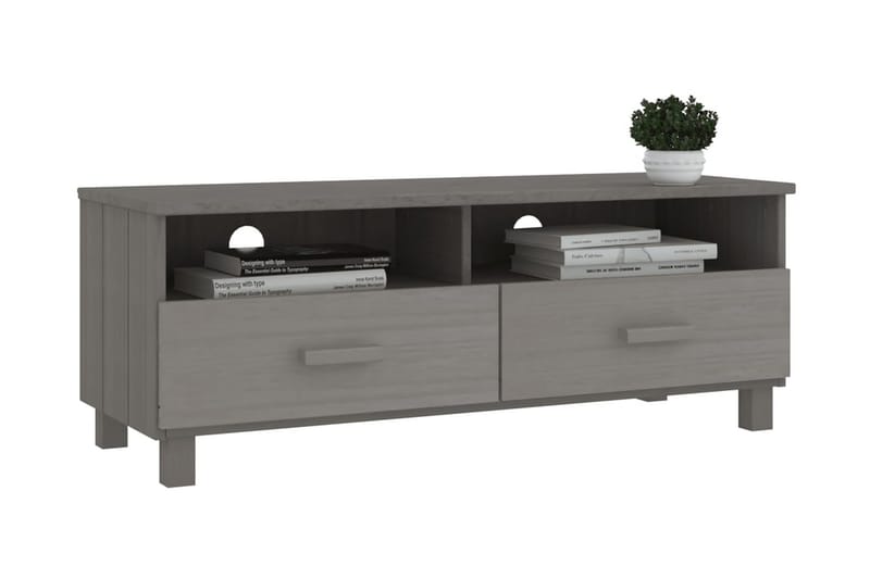 TV-bänk ljusgrå 106x40x40 cm massiv furu - Grå - Möbler - Vardagsrum - Tv-möbler & mediamöbler - Tv-bänkar
