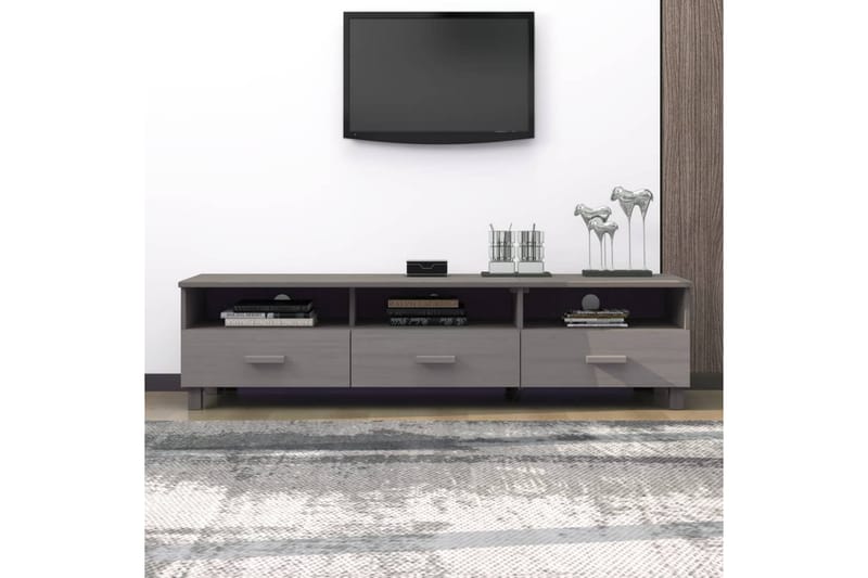 TV-bänk ljusgrå 158x40x40 cm massiv furu - Grå - Möbler - Vardagsrum - Tv-möbler & mediamöbler - Tv-bänkar