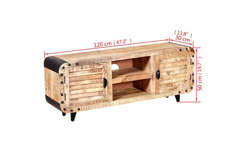 TV-bänk mangoträ 120x30x50 cm - Brun - Möbler - Vardagsrum - Tv-möbler & mediamöbler - Tv-bänkar