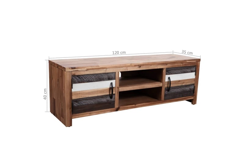 TV-bänk massivt akaciaträ 120x35x40 cm - Brun - Möbler - Vardagsrum - Tv-möbler & mediamöbler - Tv-bänkar
