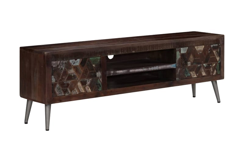 TV-bänk massivt återvunnet trä 140x30x45 cm - Brun - Möbler - Vardagsrum - Tv-möbler & mediamöbler - Tv-bänkar