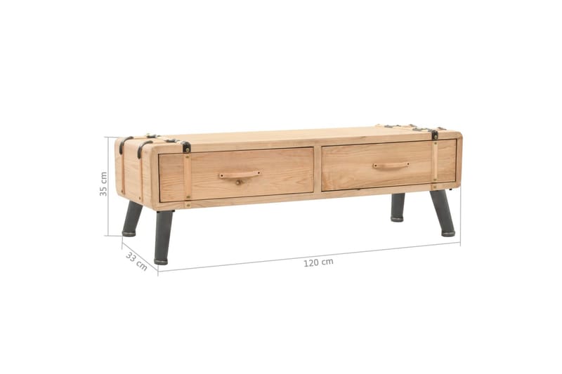 TV-bänk massivt granträ 120x33x35 cm - Brun - Möbler - Vardagsrum - Tv-möbler & mediamöbler - Tv-bänkar