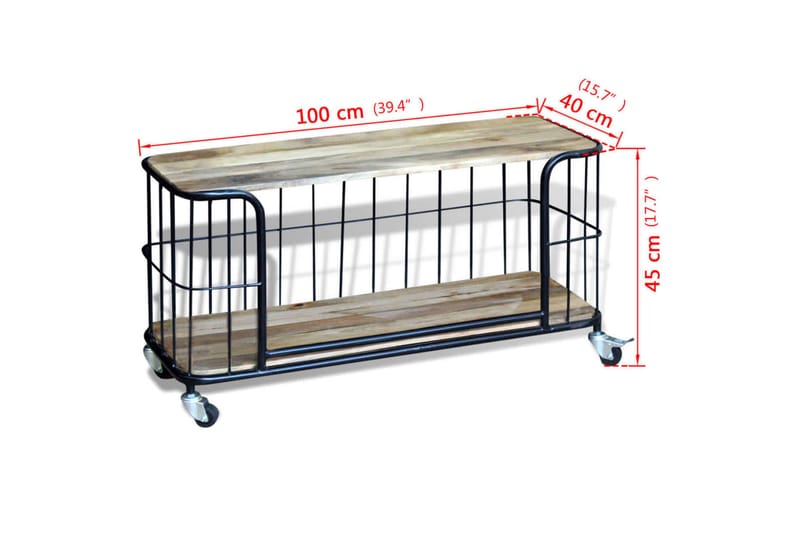 TV-bänk massivt mangoträ 100x40x45 cm - Brun - Möbler - Vardagsrum - Tv-möbler & mediamöbler - Tv-bänkar