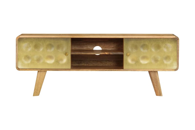 TV-bänk massivt mangoträ 120x30x45 cm - Guld - Möbler - Vardagsrum - Tv-möbler & mediamöbler - Tv-bänkar