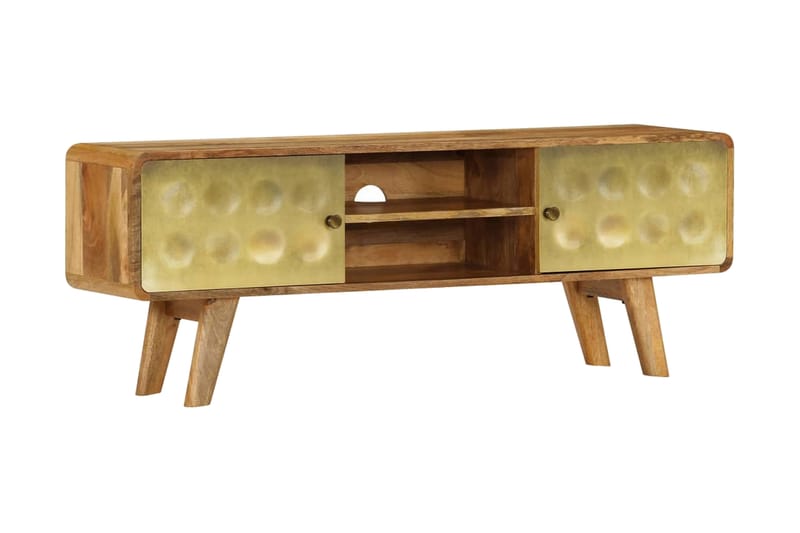 TV-bänk massivt mangoträ 120x30x45 cm - Guld - Möbler - Vardagsrum - Tv-möbler & mediamöbler - Tv-bänkar