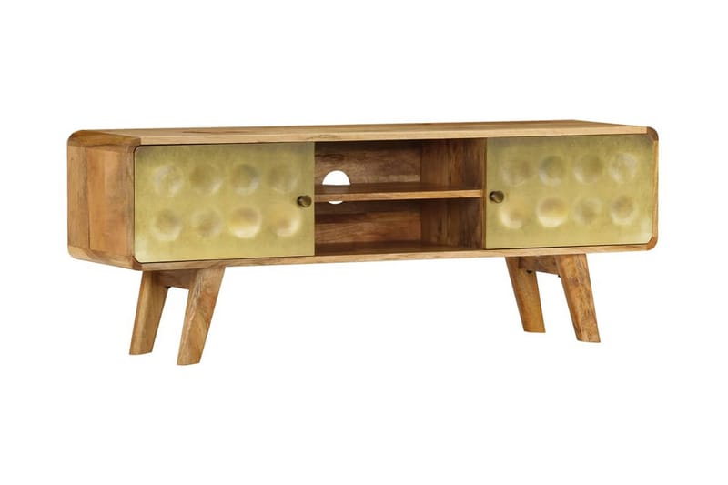 TV-bänk massivt mangoträ 120x30x45 cm - Guld - Möbler - Vardagsrum - Tv-möbler & mediamöbler - Tv-bänkar