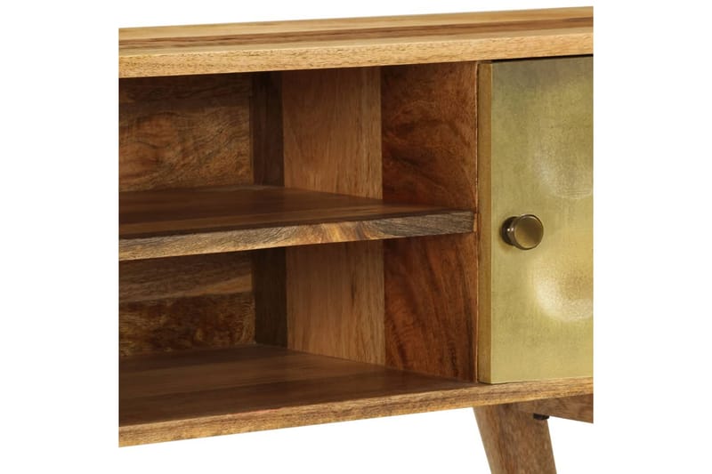 TV-bänk massivt mangoträ 120x30x45 cm - Guld - Möbler - Vardagsrum - Tv-möbler & mediamöbler - Tv-bänkar