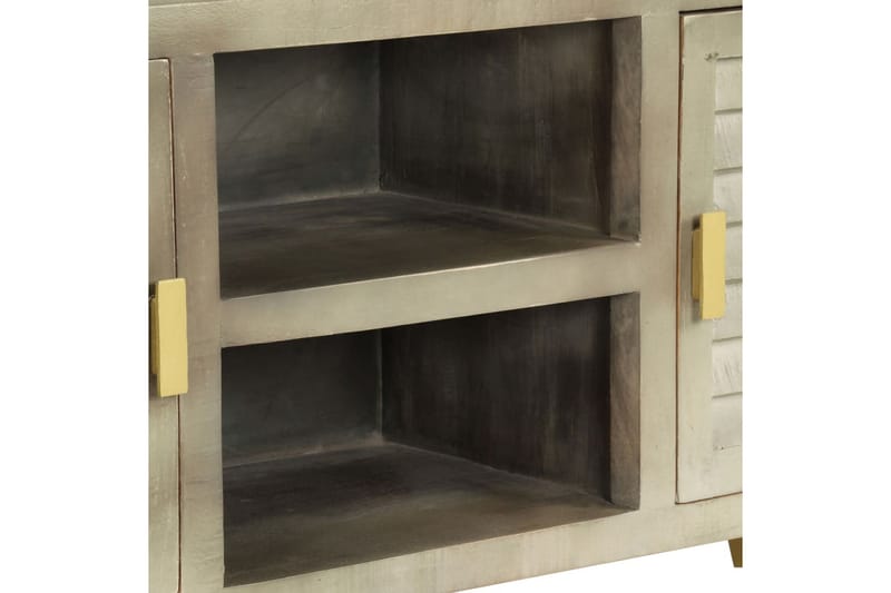 TV-bänk massivt mangoträ grå med mässing 110x30x48 cm - Grå - Möbler - Vardagsrum - Tv-möbler & mediamöbler - Tv-bänkar