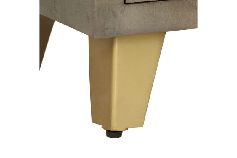 TV-bänk massivt mangoträ grå med mässing 110x30x48 cm - Grå - Möbler - Vardagsrum - Tv-möbler & mediamöbler - Tv-bänkar