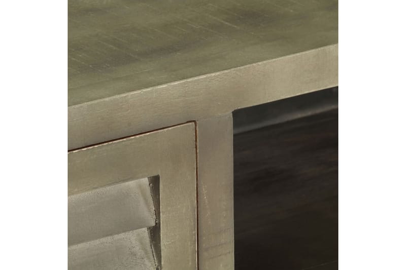 TV-bänk massivt mangoträ grå med mässing 110x30x48 cm - Grå - Möbler - Vardagsrum - Tv-möbler & mediamöbler - Tv-bänkar