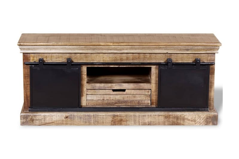 TV-bänk med 2 skjutdörrar massivt mangoträ 110x30x45 cm - Flerfärgad - Möbler - Vardagsrum - Tv-möbler & mediamöbler - Tv-bänkar