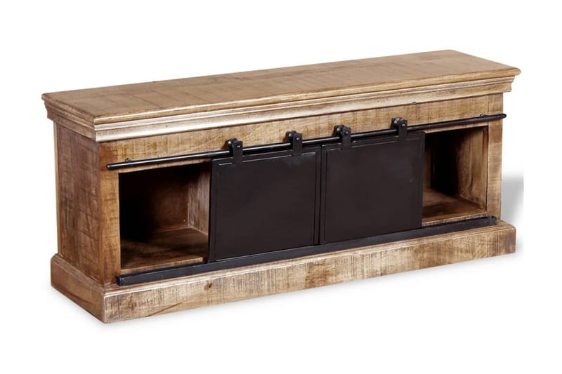 TV-bänk med 2 skjutdörrar massivt mangoträ 110x30x45 cm - Flerfärgad - Möbler - Vardagsrum - Tv-möbler & mediamöbler - Tv-bänkar