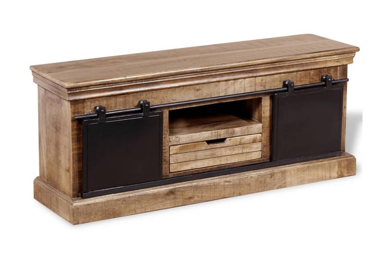 TV-bänk med 2 skjutdörrar massivt mangoträ 110x30x45 cm - Flerfärgad - Möbler - Vardagsrum - Tv-möbler & mediamöbler - Tv-bänkar
