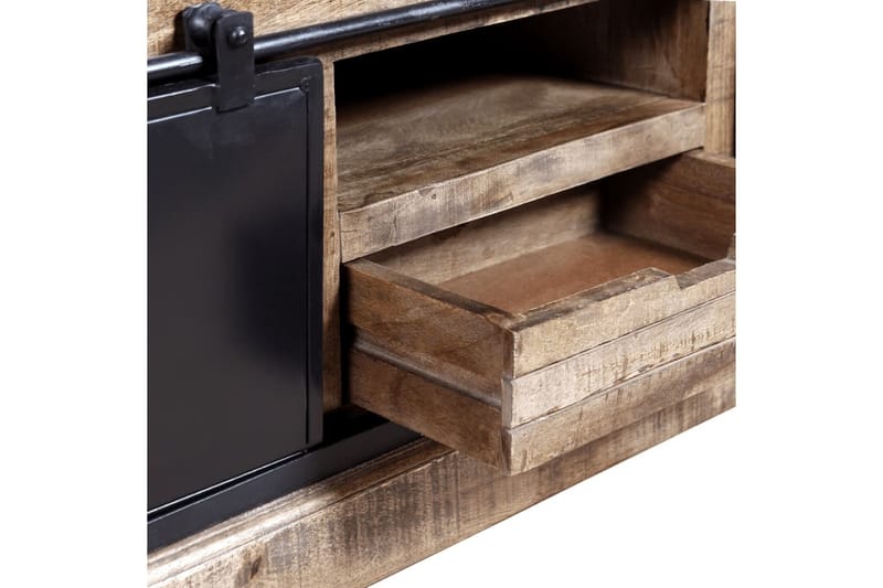 TV-bänk med 2 skjutdörrar massivt mangoträ 110x30x45 cm - Flerfärgad - Möbler - Vardagsrum - Tv-möbler & mediamöbler - Tv-bänkar