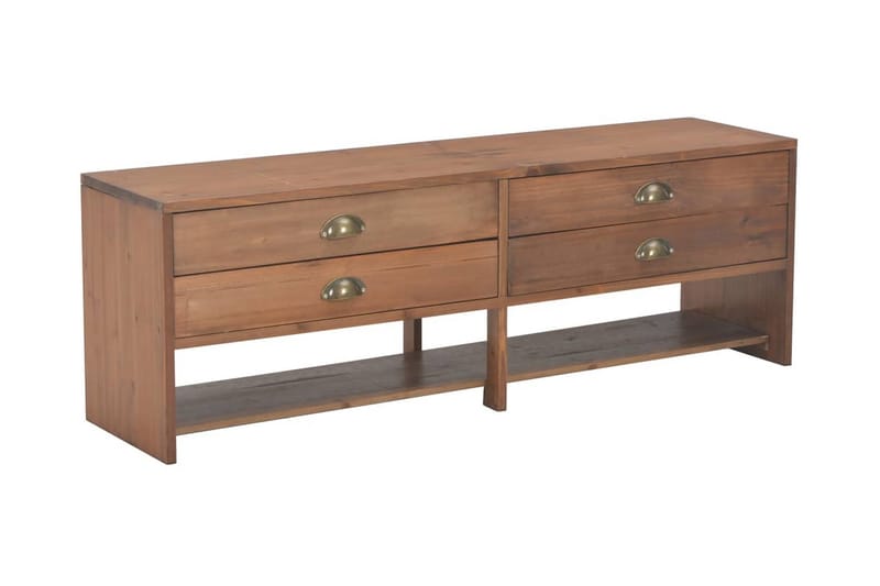 TV-bänk med 4 lådor 120x30x40 cm massivt granträ - Brun - Möbler - Vardagsrum - Tv-möbler & mediamöbler - Tv-bänkar
