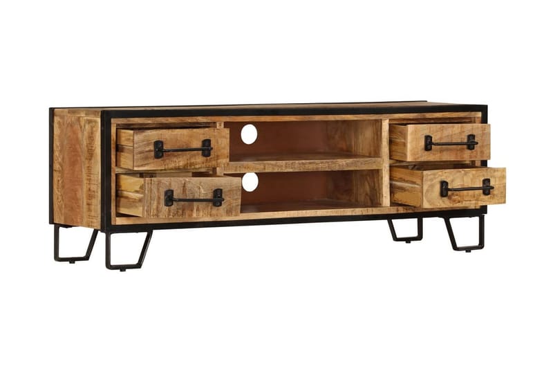 TV-bänk med lådor 120x30x40 cm massivt mangoträ - Brun - Möbler - Vardagsrum - Tv-möbler & mediamöbler - Tv-bänkar