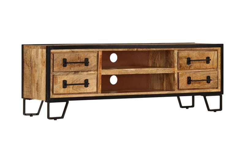 TV-bänk med lådor 120x30x40 cm massivt mangoträ - Brun - Möbler - Vardagsrum - Tv-möbler & mediamöbler - Tv-bänkar
