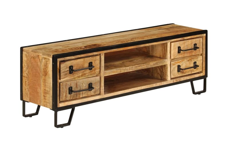 TV-bänk med lådor 120x30x40 cm massivt mangoträ - Brun - Möbler - Vardagsrum - Tv-möbler & mediamöbler - Tv-bänkar