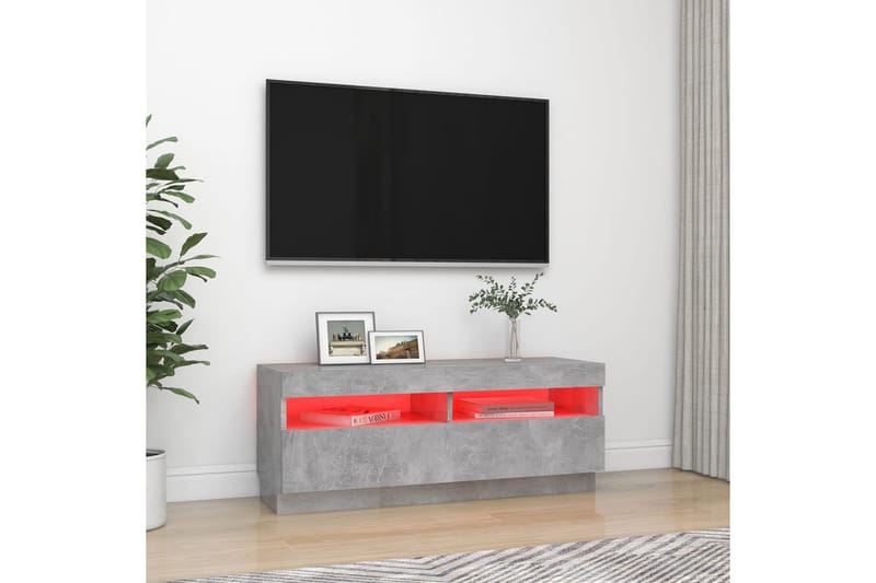 TV-bänk med LED-belysning betonggrå 100x35x40 cm - Grå - Möbler - Vardagsrum - Tv-möbler & mediamöbler - Tv-bänkar