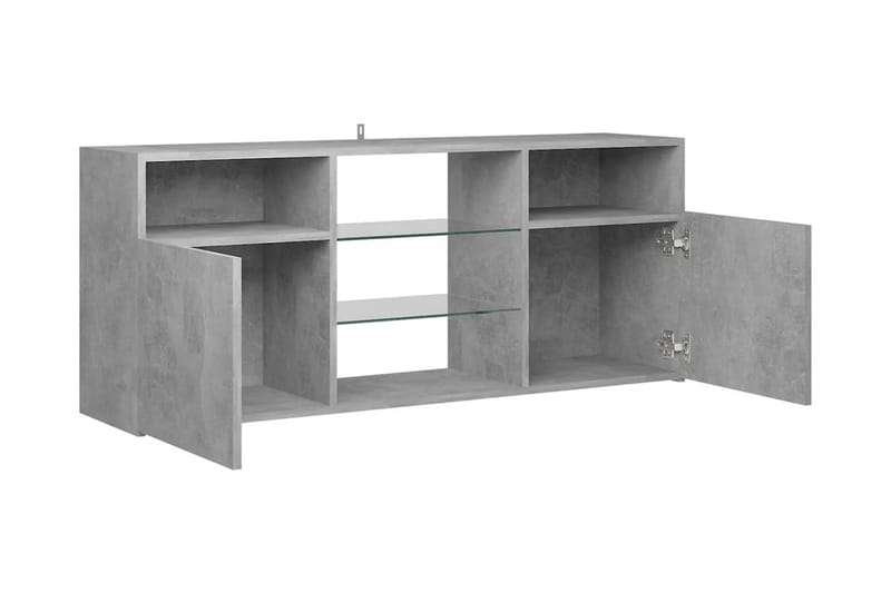 TV-bänk med LED-belysning betonggrå 120x30x50 cm - Grå - Möbler - Vardagsrum - Tv-möbler & mediamöbler - Tv-bänkar
