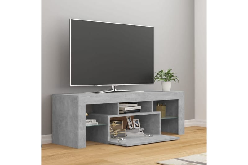 TV-bänk med LED-belysning betonggrå 120x35x40 cm - Grå - Möbler - Vardagsrum - Tv-möbler & mediamöbler - Tv-bänkar