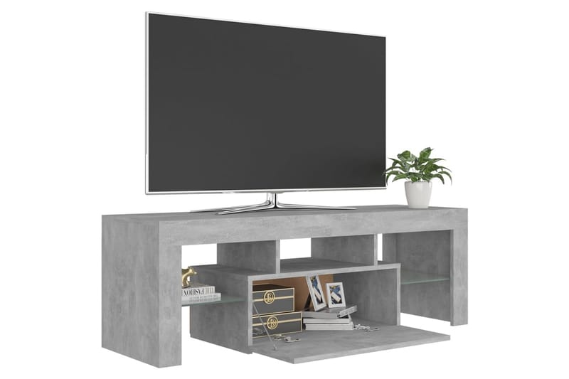 TV-bänk med LED-belysning betonggrå 120x35x40 cm - Grå - Möbler - Vardagsrum - Tv-möbler & mediamöbler - Tv-bänkar