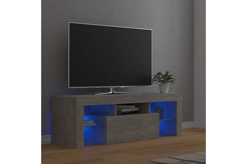 TV-bänk med LED-belysning betonggrå 120x35x40 cm - Grå - Möbler - Vardagsrum - Tv-möbler & mediamöbler - Tv-bänkar