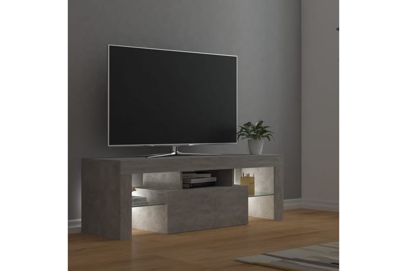 TV-bänk med LED-belysning betonggrå 120x35x40 cm - Grå - Möbler - Vardagsrum - Tv-möbler & mediamöbler - Tv-bänkar