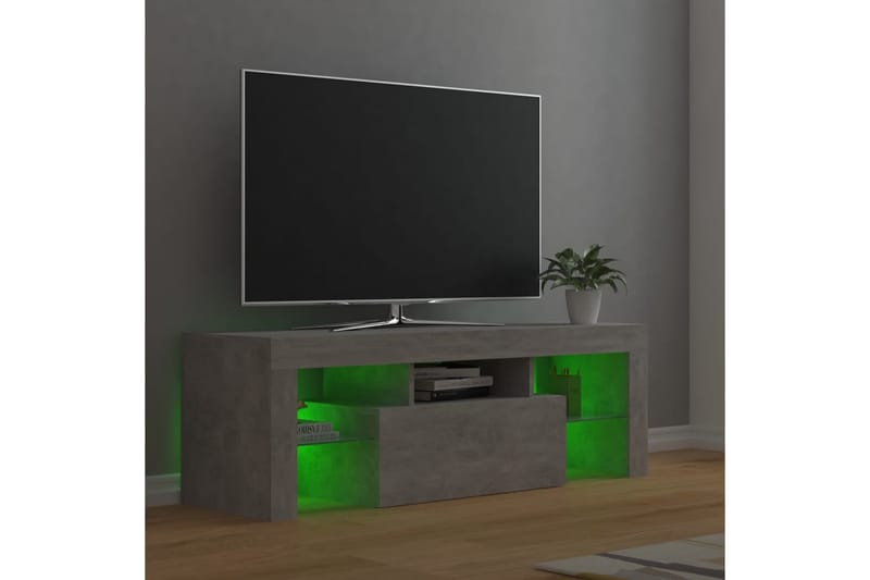 TV-bänk med LED-belysning betonggrå 120x35x40 cm - Grå - Möbler - Vardagsrum - Tv-möbler & mediamöbler - Tv-bänkar