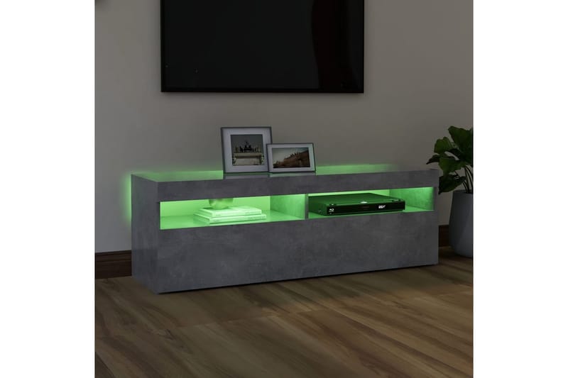 TV-bänk med LED-belysning betonggrå 120x35x40 cm - Grå - Möbler - Vardagsrum - Tv-möbler & mediamöbler - Tv-bänkar