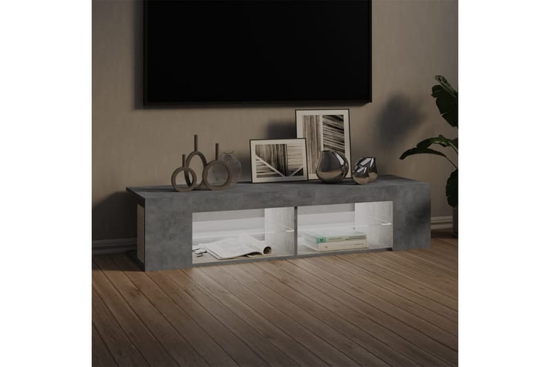 TV-bänk med LED-belysning betonggrå 135x39x30 cm - Grå - Möbler - Vardagsrum - Tv-möbler & mediamöbler - Tv-bänkar