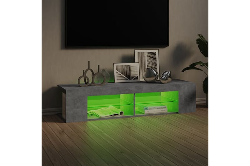 TV-bänk med LED-belysning betonggrå 135x39x30 cm - Grå - Möbler - Vardagsrum - Tv-möbler & mediamöbler - Tv-bänkar